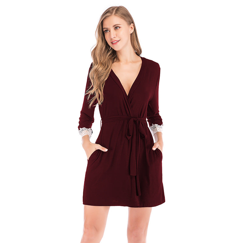 Cardigan Lace Women's Clothing Modal Nightdress